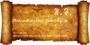 Matuskovics Harlám névjegykártya